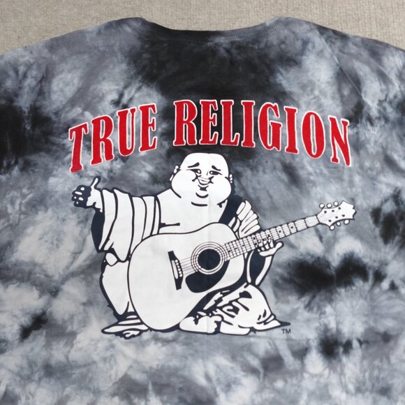 True Religion Black and Gray Tie-Dye Shirt - Picture 2 of 8